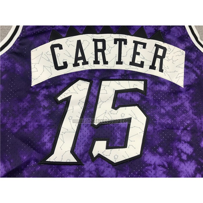 Camiseta Toronto Raptors Vince Carter NO 15 Galaxy Violeta
